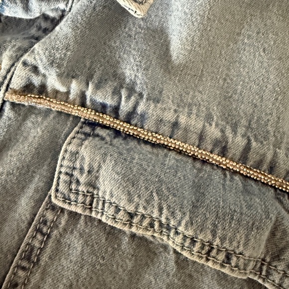 Reiss Kids Sandie Rhinstone Denim Shirt - Light Wash - Picture 10 of 11